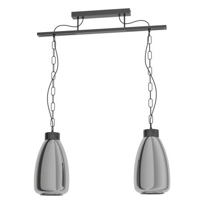 Black pendant light smoke glass, Annefleur