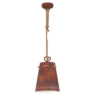 Rust Coloured rustic pendant light steel, Everardus