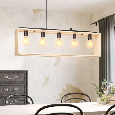 Wooden pendant light, Olaf