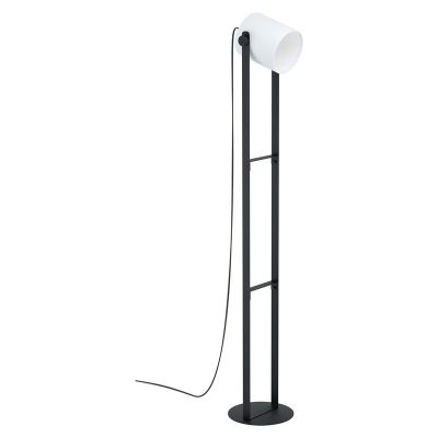 Wood floor lamp black, Kaspar, with switch