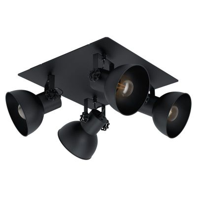Black industrial ceiling spotlight steel, Angelina