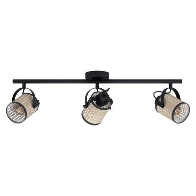 Black rustic ceiling spotlight steel, Tjesse