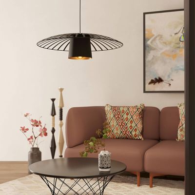 Black retro pendant light steel, Fernando