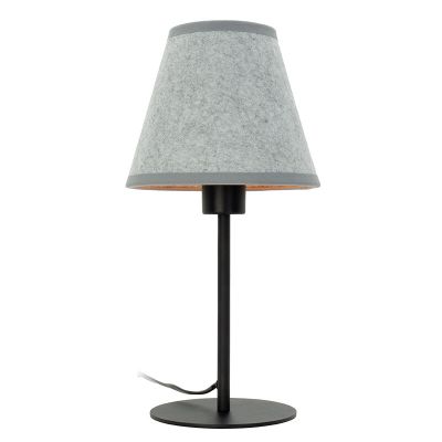 Grey table lamp fabric, Allan, with switch