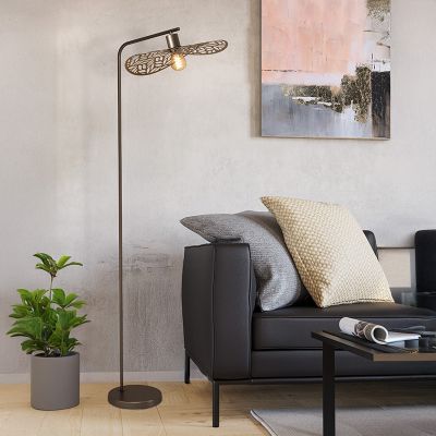 Bronze vintage floor lamp steel, Suraj, with switch