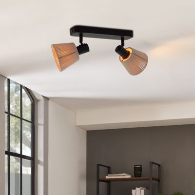 Cream rustic ceiling spotlight fabric, Serah