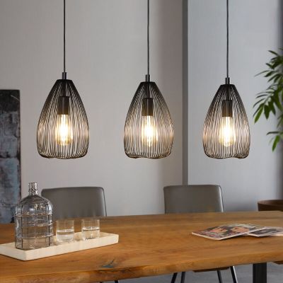 Black industrial pendant light steel, Maiky