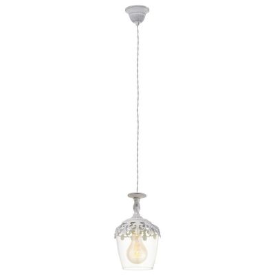 White rustic pendant light glass, Fredda