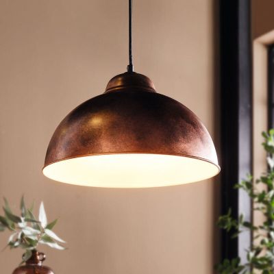 Copper industrial dome pendant light metal, Liana