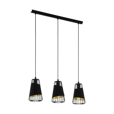 Black retro pendant light metal, Joost