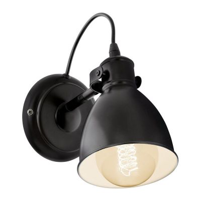 Black industrial wall light metal, Lavinio