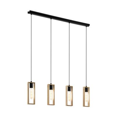 Wood pendant light brown, Elroy
