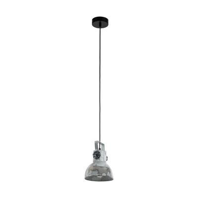 Grey industrial pendant light steel, Angelina