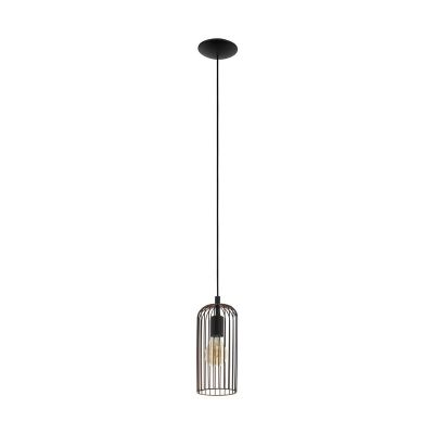 Black industrial pendant light steel, Silje