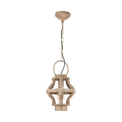 Wood pendant light brown, Adriano