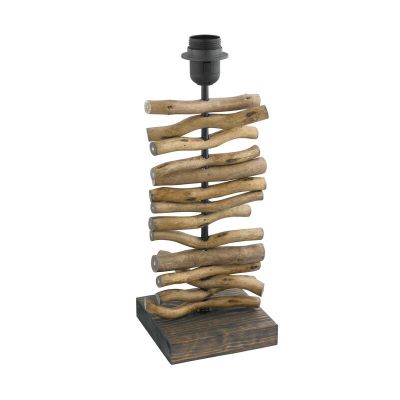 Wood table lamp brown, Agneta, with switch