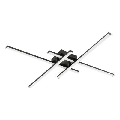 Black design flush ceiling light plastic, Vidya, 20W, 4000K LED, 3-step dimmable