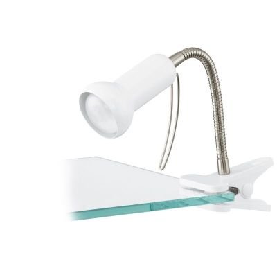White clip spotlight plastic, Okko, with switch
