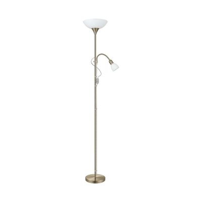 Bronze reading floor lamp plastic, Burgo, with switch