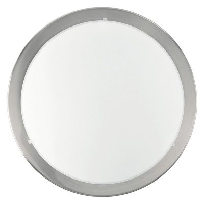 Nickel flush ceiling light glass, Agena