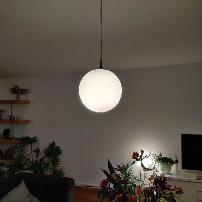 Nickel modern pendant light glass, Dave