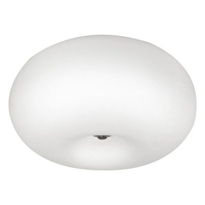 Nickel design flush ceiling light glass, Skyler