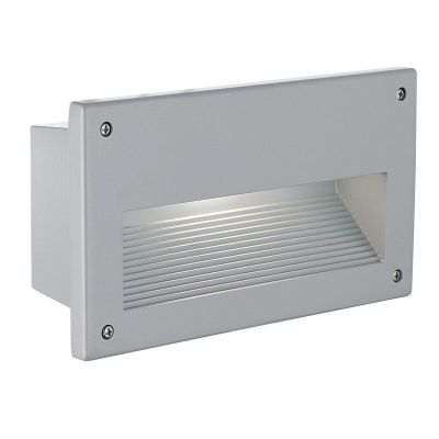 White recessed outdoor wall light aluminium, Anke, IP44