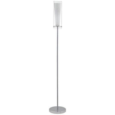 Chrome design floor lamp glass, Barceno, with switch