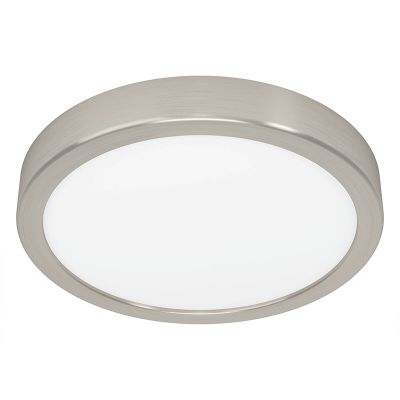 Nickel flush ceiling light steel, Geraldo, 17W, 3000K LED