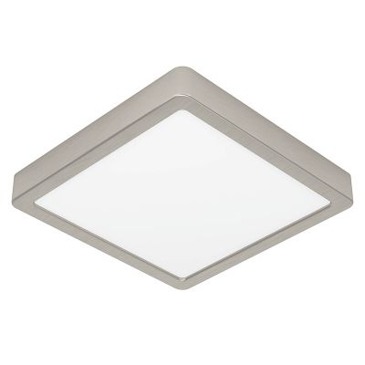 Nickel flush ceiling light plastic, Geraldo, 17W, 3000K LED