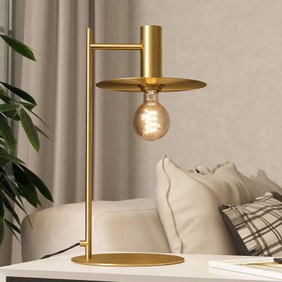 Brass modern table lamp steel, Elana, with switch