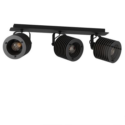 Black industrial ceiling spotlight wood, Randy
