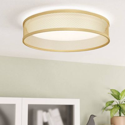 Brass flush ceiling light steel, Jolene, 20W, 3000K LED