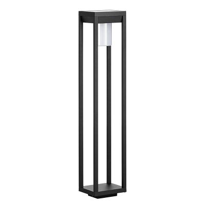 Black modern solar outdoor floor lamp aluminium, Kwame, 3,7W, 4000K LED, IP44