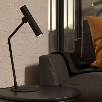 Black modern table lamp aluminium, Aleyna, 5W, 3000K LED, with switch