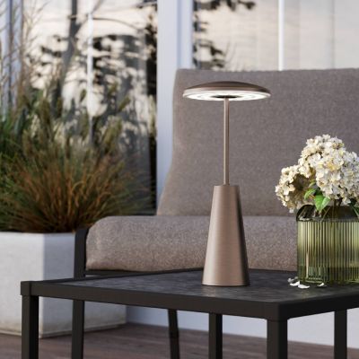 Bronze modern table lamp steel, Ishika, 2,8W, white switch LED, IP54, with touch dimmer