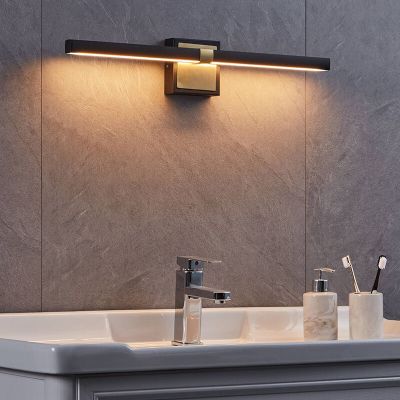 Brass modern bathroom wall light steel, Natasha, 11W, 3000K LED, IP44