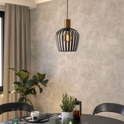 Black industrial pendant light steel, Insaf