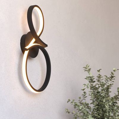 Black modern wall light aluminium, Thekla, 11,4W, 3000K LED