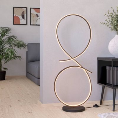 Black modern floor lamp aluminium, Thekla, 20W, 3000K LED, with switch