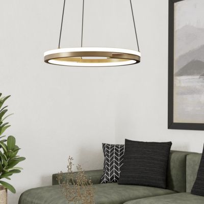 Copper modern pendant light plastic, Madhvi, 20W, warm to cold white adjustable LED, with remote control