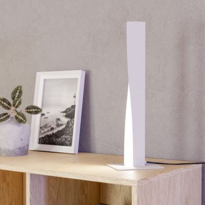 White design table lamp plastic, Birkan, 9W, RGBW LED, with remote control