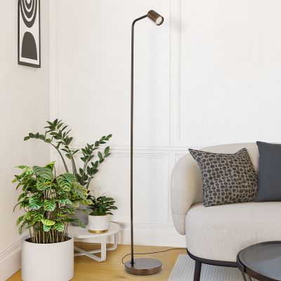 Bronze modern floor lamp steel, Rochdi, with switch