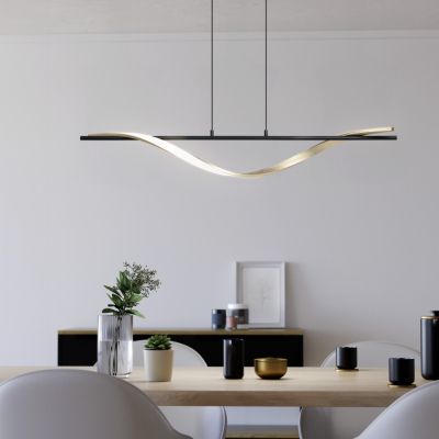 Brass design pendant light plastic, Cunera, 20W, warm to cold white adjustable LED, 3-step dimmable