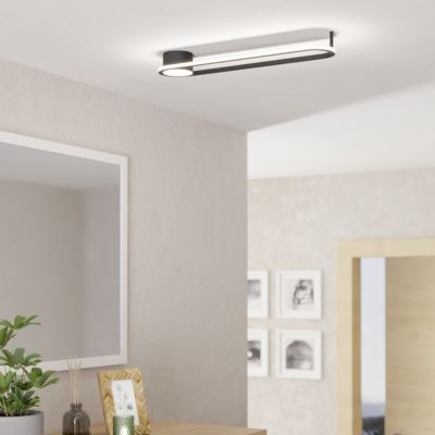 Black design ceiling light steel, Constance, 24W, white switch LED