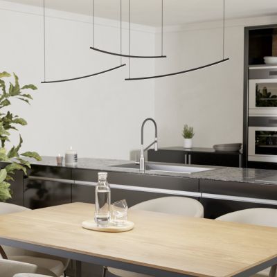 Black modern pendant light plastic, Vilko, 22W, white switch LED