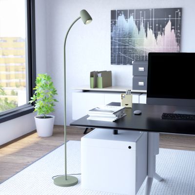 Green modern floor lamp steel, Sahila, with switch