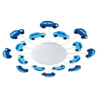 Blue design kid's ceiling light glass, Olle