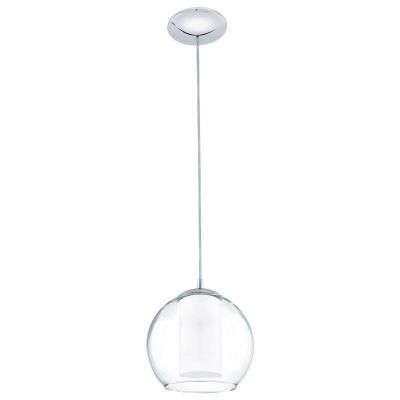 Chrome design pendant light glass, Silvijn