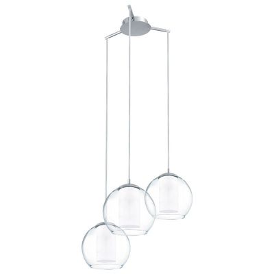 Chrome design pendant light glass, Silvijn